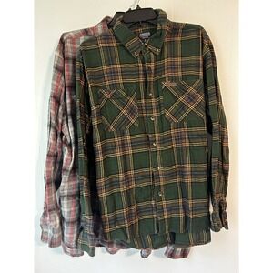 Men's Smith's workwear‎ size extra large long sleeve shirts 2 Lot Bundle flannel